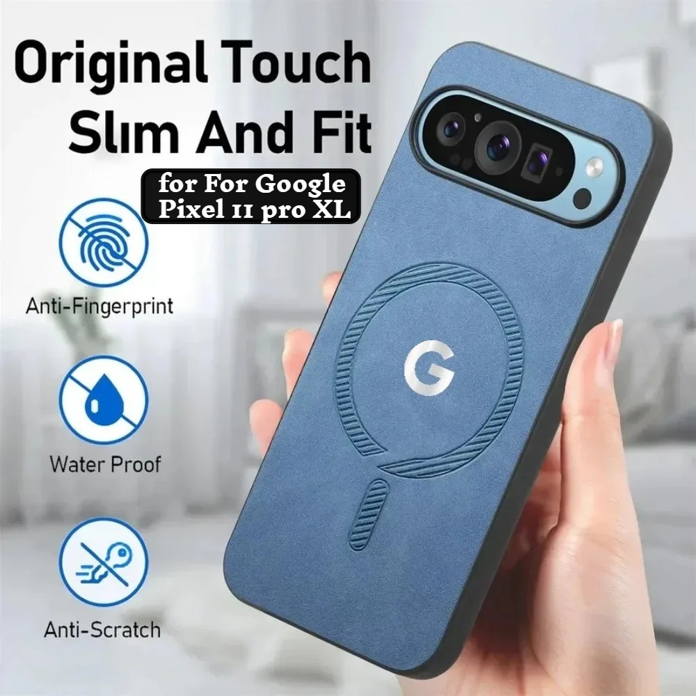 Google Pixel 9 - Casing Ponsel Magnetik Ramah Kulit Suede