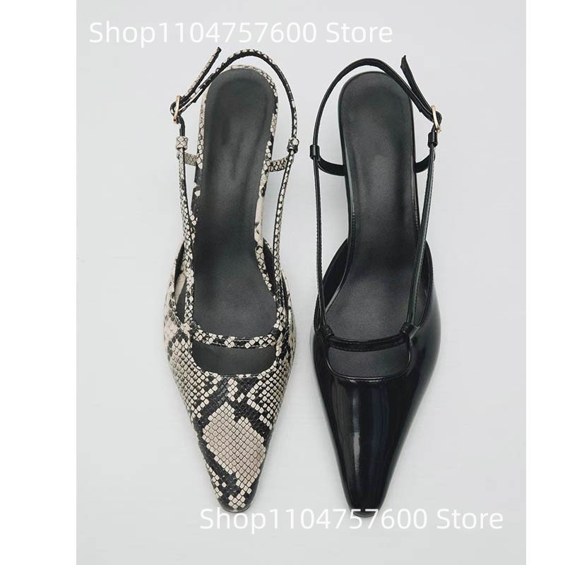 Sepatu Wanita Hak Rendah Tipis - Leather Classic Strap ulasan dan harga